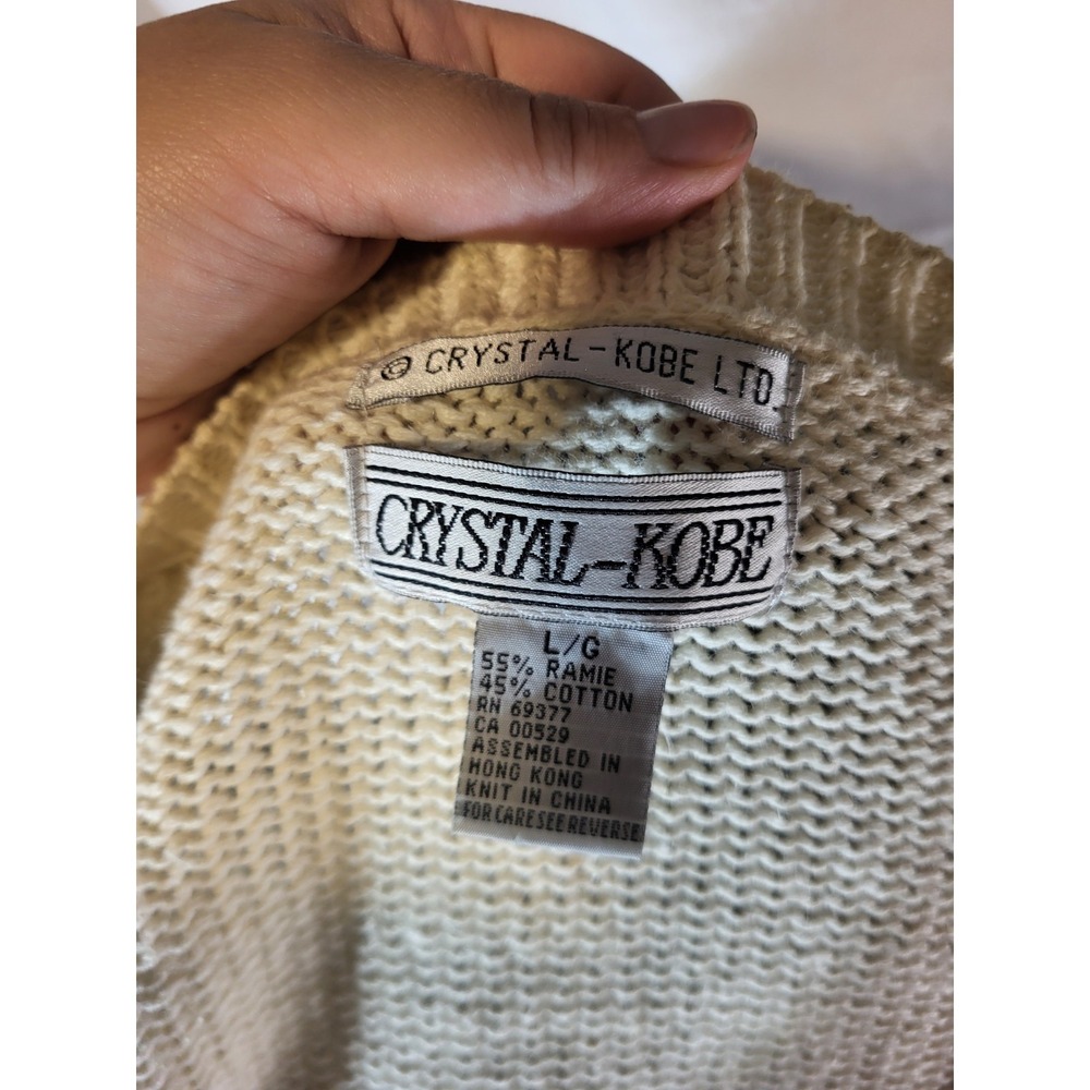 Vtge Crystal Kobe Size Large Halloween Fall Scarecrow Owl Csrdigan Sweater - Picture 7 of 7